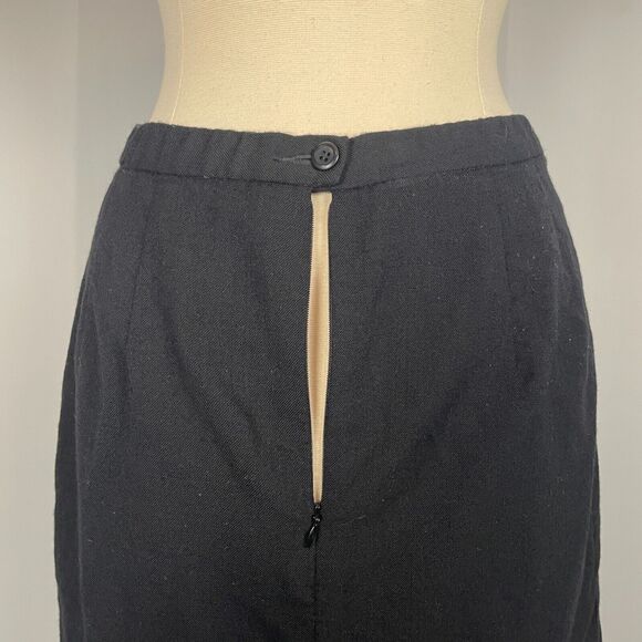 Pendleton Pencil Skirt Size 12 Petite 12P Black Solid Wool Career Office Minimal - Picture 9 of 12